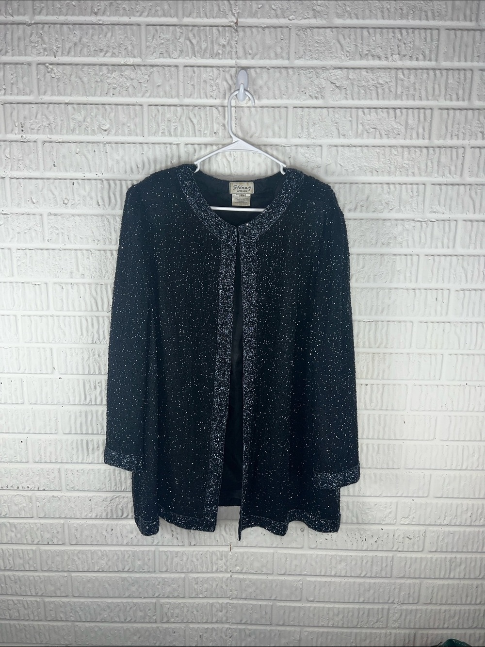 Vintage Stenay Black Beaded Plus Size 2X Blazer